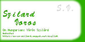 szilard voros business card