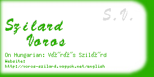 szilard voros business card